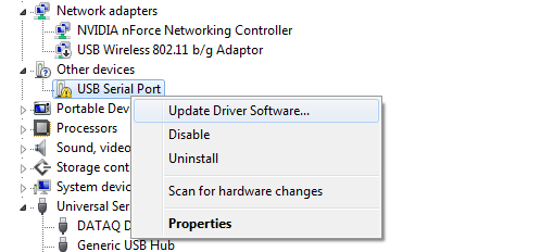usb to serial driver windows 7